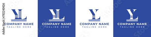 Letters LY and YL Pillar Logo, suitable for business with LY and YL related to Pillar