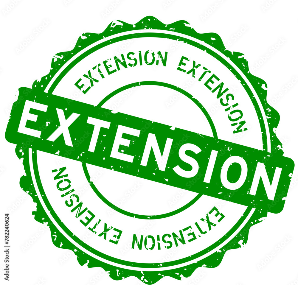 Grunge green extension word round rubber seal stamp on white background Grunge green extension word round rubber seal stamp on white background