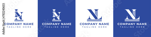 Letters LN and NL Pillar Logo, suitable for business with LN and NL related to Pillar