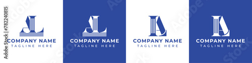 Letters LA and AL Pillar Logo, suitable for business with LA and AL related to Pillar