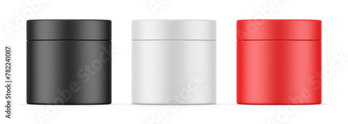 Matte cosmetic cream jar mockup template for branding, 3d illustration