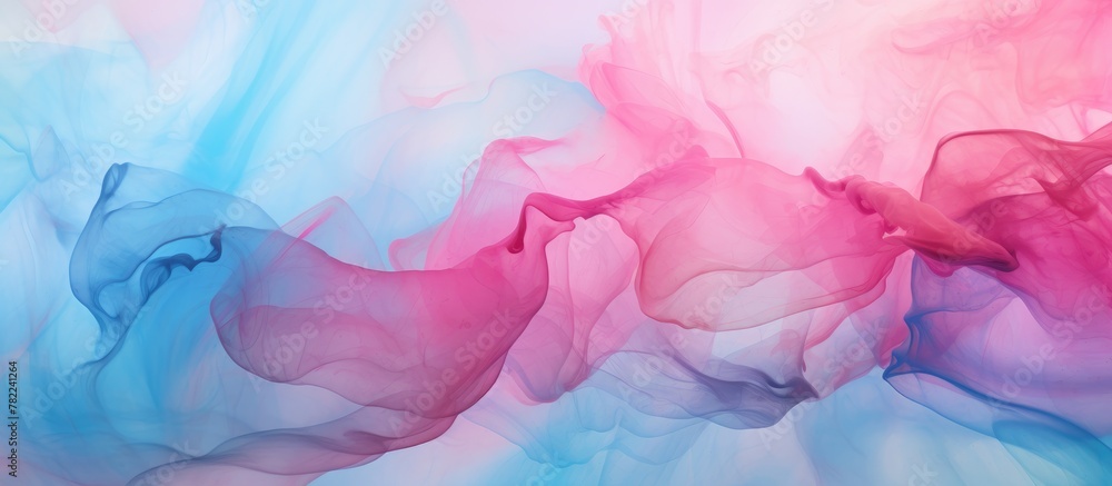 Blue and pink liquid blend art