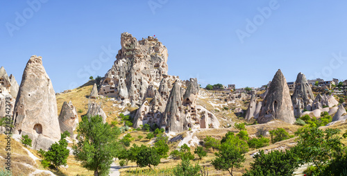 Beautiful view of Uchisar, an ancient village in Cappadocia