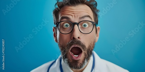 Astonished Doctor with Glasses Experiencing a Profound Revelation or Discovery