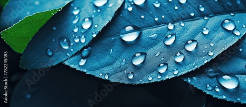Close-Up Leaf Water Droplets