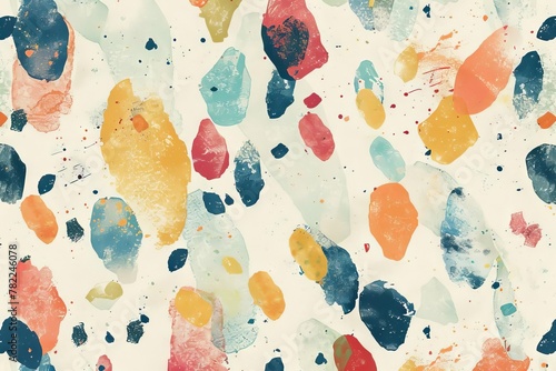 funky grungy seamless pattern with weird textured dabs of color on paper texture highquality illustration for print photo