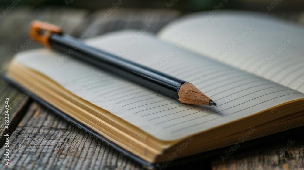 a Notebook With the Pencil a Notebook With the Pencil