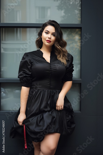 Elegant woman posing confidently: Fashion and beauty in a modern urban setting