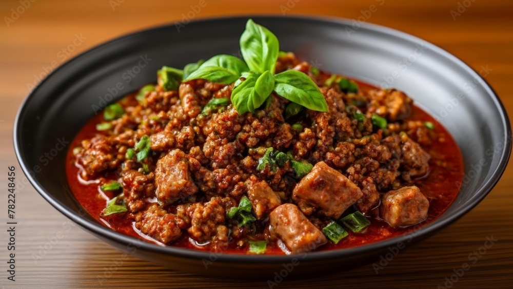  Delicious meatballs in a rich tomato sauce ready to be savored