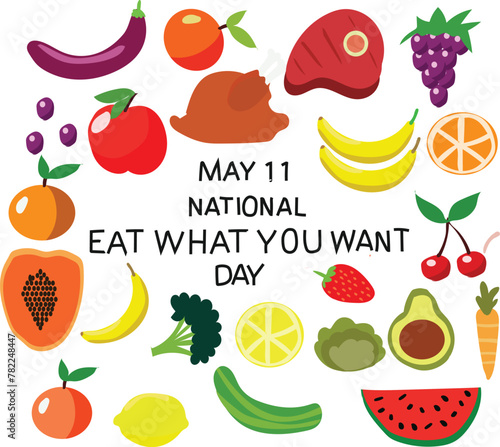 national eat what you want day is celebrated every year on 11 may.
