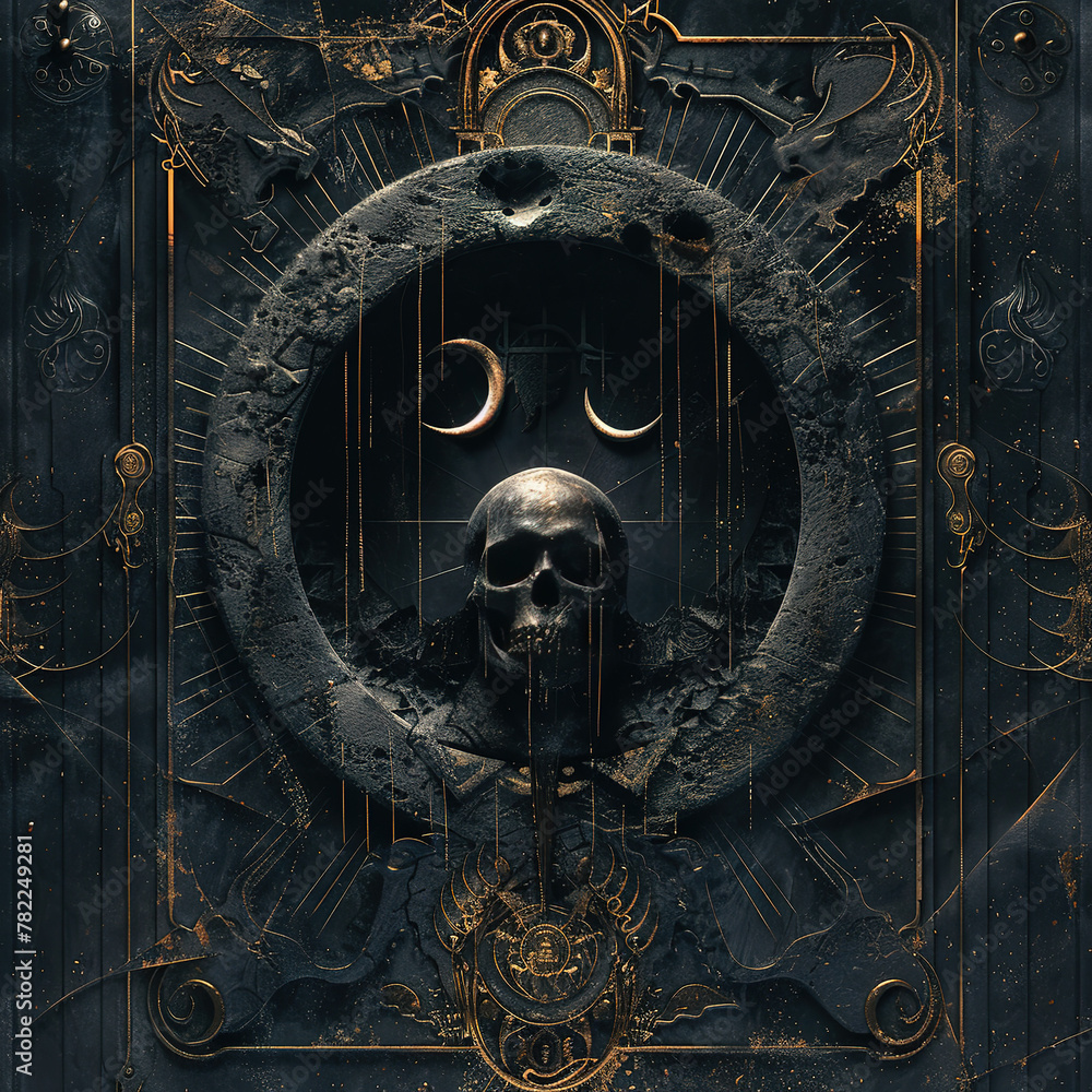 Fototapeta premium Ancient Ethnic Album Movie Poster T-Shirt Cover Horror Printable 3D Render