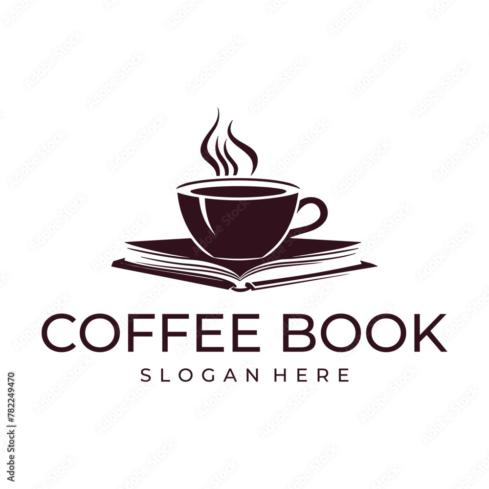 Coffee book, cafe and restaurant logo vector illustration Coffee book, cafe and restaurant logo vector illustration