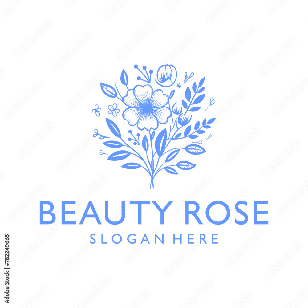 Beautiful flower, feminine and beauty logo vector illustration