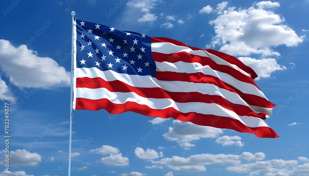 4th of July. American flag flying in the sky. AI generative 4th of July. American flag flying in the sky. AI generative