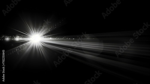 Light burst with glowing rays and particles.