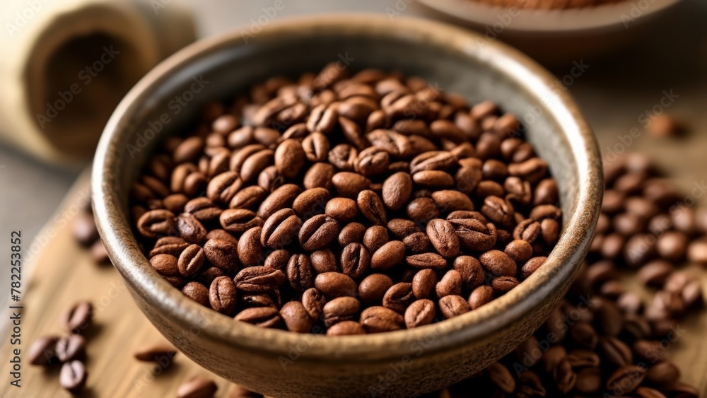  Freshly roasted coffee beans ready to brew