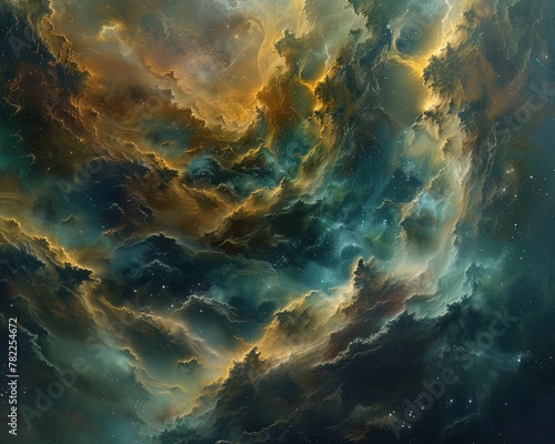 An interstellar cloud, home to spectral creatures that swim through gas and dust photo