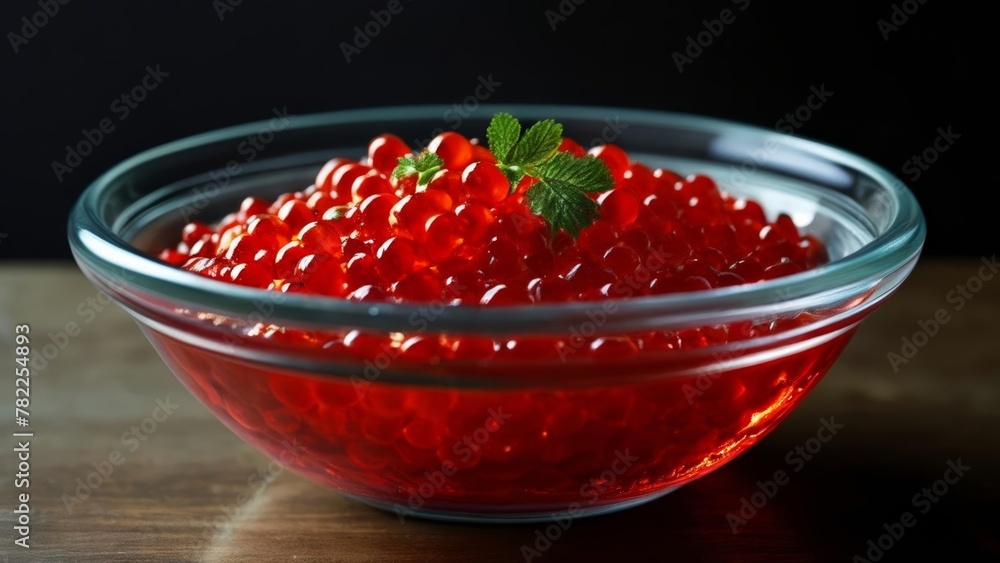Delicious red berries in a glass bowl Delicious red berries in a glass bowl