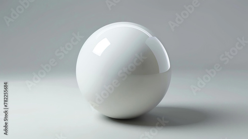 3D rendering of a white sphere on a white background. © Berivan