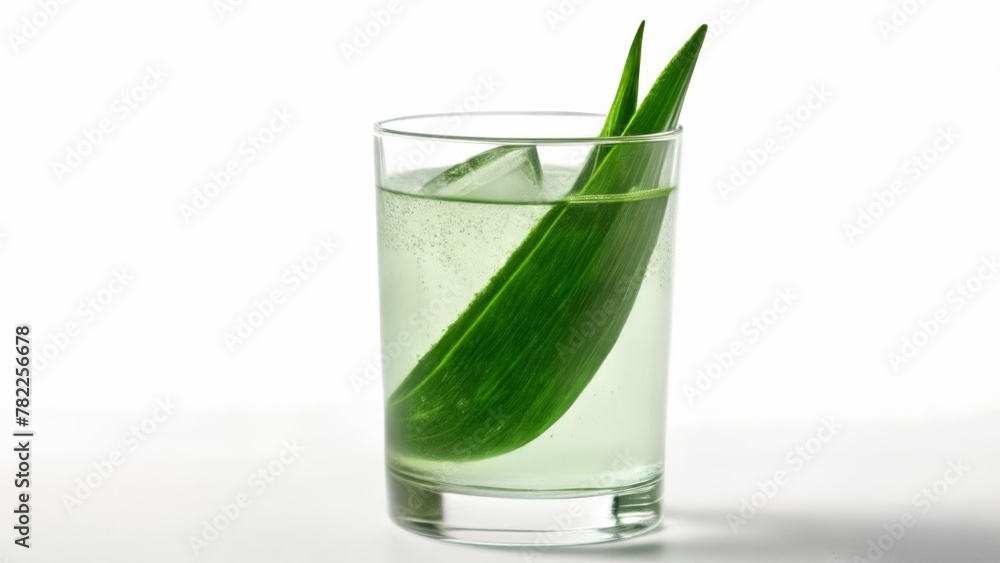 Refreshing drink with a twist of green Refreshing drink with a twist of green