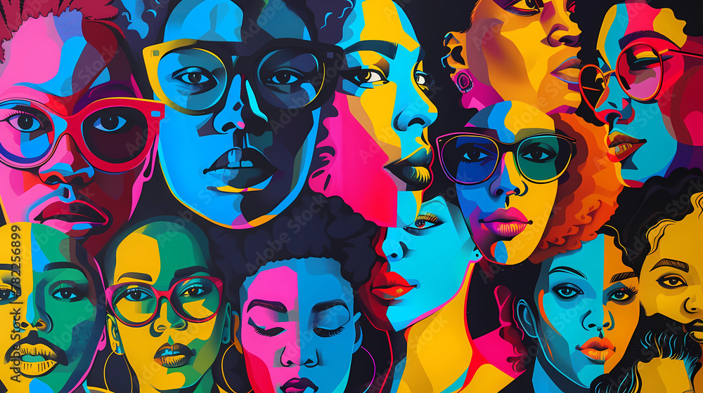 Colorful Illustration of Diverse People