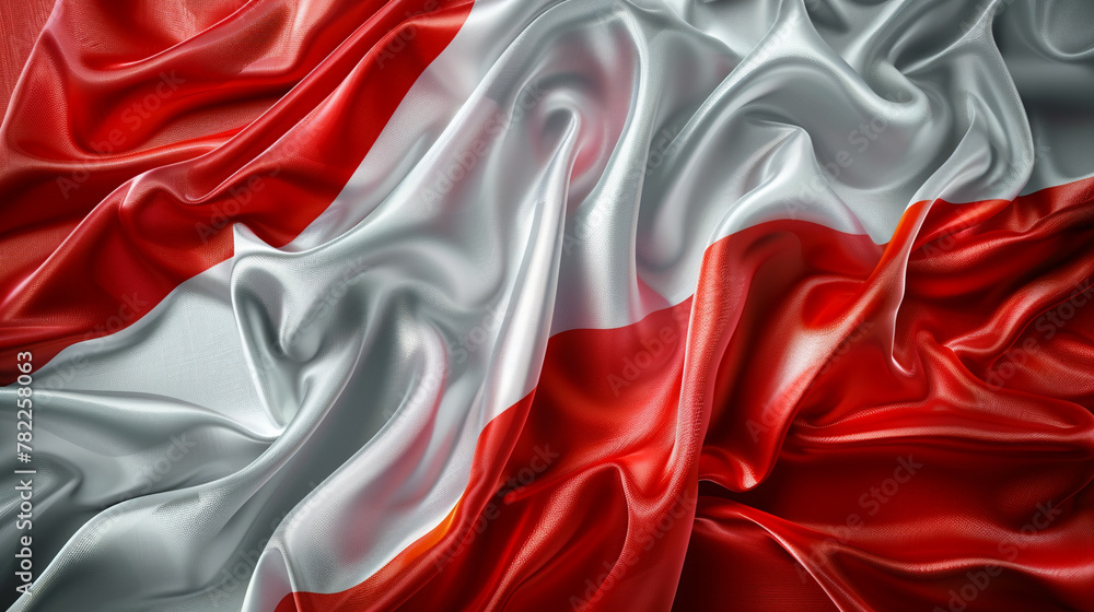 Elegant silk fabric background white red colors Austria flag, symbol national pride