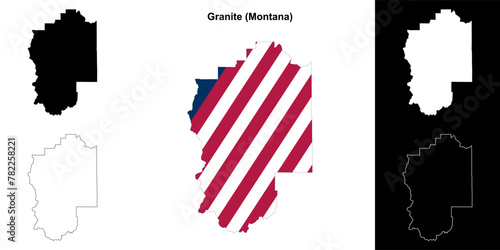 Granite County (Montana) outline map set
