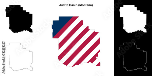 Judith Basin County (Montana) outline map set