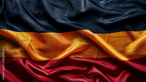 Waving silk background Germany flag colors. Vivid texture, folds create dynamic patriotic symbol