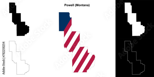 Powell County (Montana) outline map set