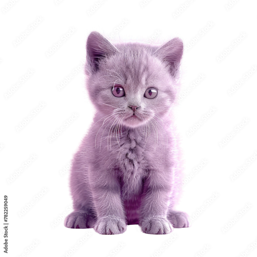 A small kitten on a transparent background