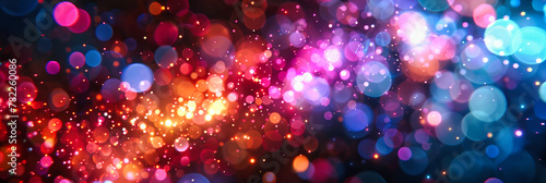 Magical Bokeh Lights in Vibrant Night, Abstract Background with Colorful Glittering Circles and Festive Shine © MdIqbal