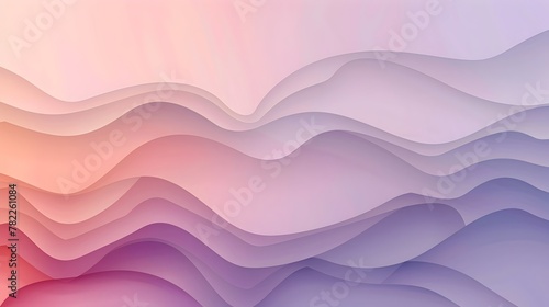 Tranquil Gradient Landscape with Flowing Geometric Waves and Curves