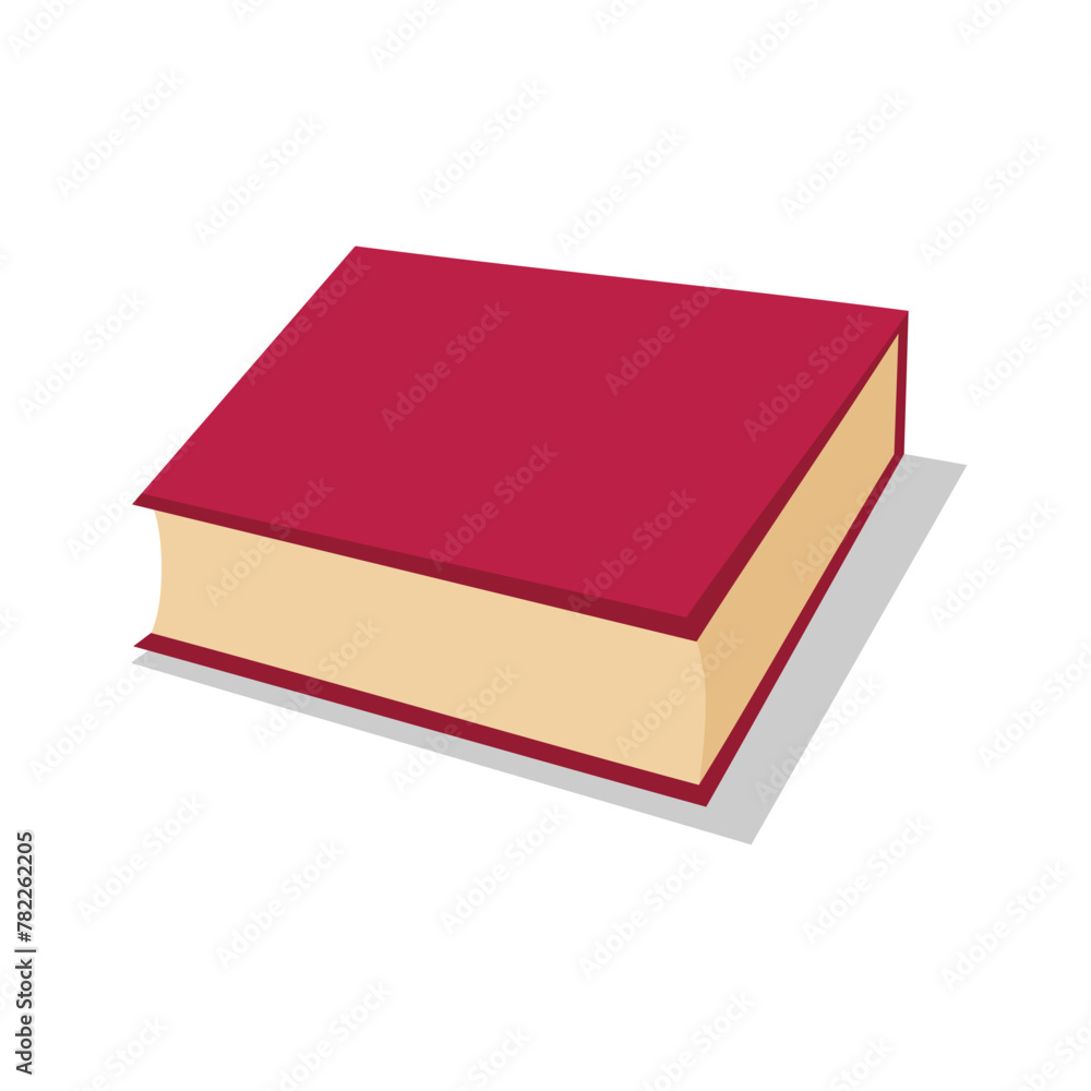 Red book vector illustration, encyclopedia flat icon, textbook image isolated on white background Red book vector illustration, encyclopedia flat icon, textbook image isolated on white background