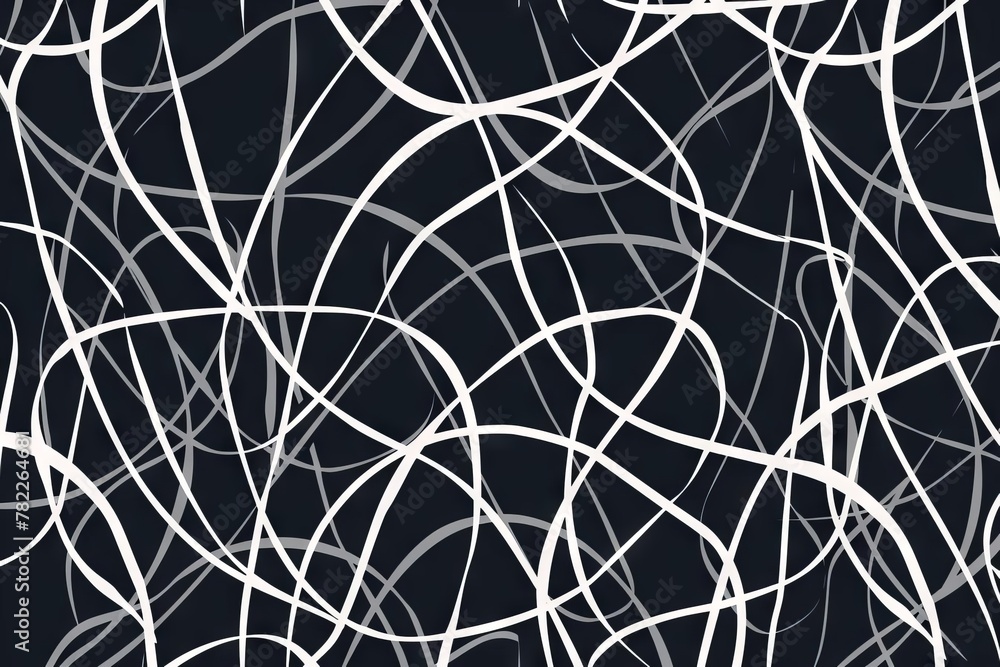 seamless dark pattern with white tangled lines abstract vector background seamless dark pattern with white tangled lines abstract vector background