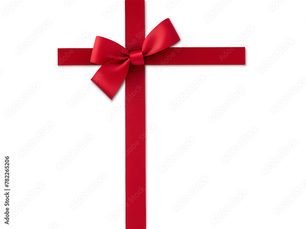 Vibrant red gift ribbon with a bow, perfect for Christmas, birthday, or Valentine's Day celebrations Vibrant red gift ribbon with a bow, perfect for Christmas, birthday, or Valentine's Day celebrations