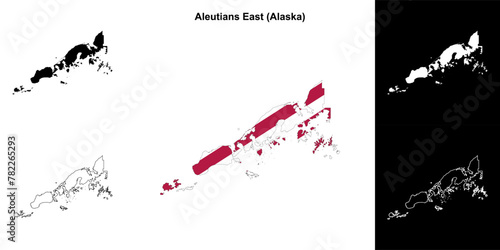 Aleutians East Borough (Alaska) outline map set