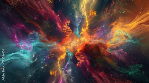 Abstract cosmic explosion of colors