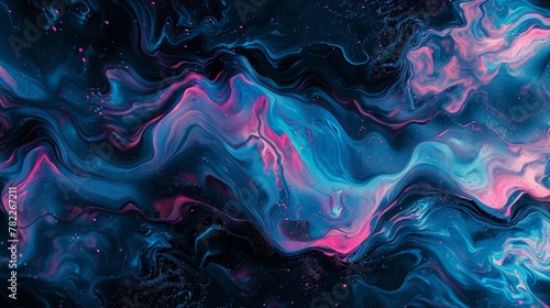 Abstract neon wavy liquid pattern photo