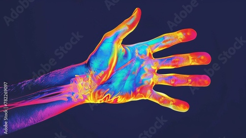 Colorful thermal imaging of human hand