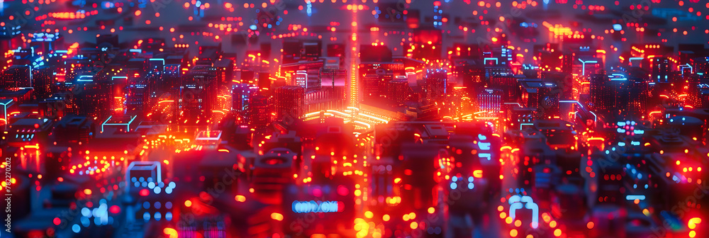 Night City Traffic and Urban Lights, Abstract Road Movement, Futuristic Transportation and Speed Concept