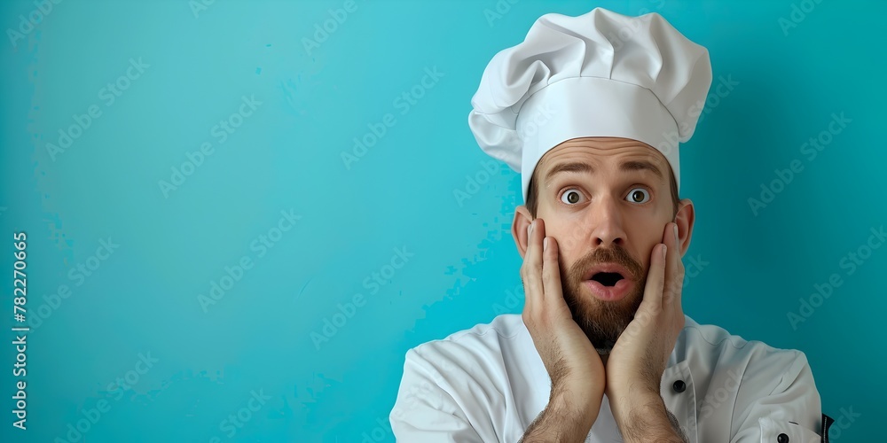 Nervous Professional Chef Awaiting Critique of Savory Culinary Creation Nervous Professional Chef Awaiting Critique of Savory Culinary Creation