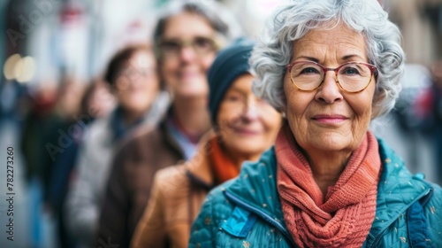 Group of Older Women Walking Down Street © Emiliia