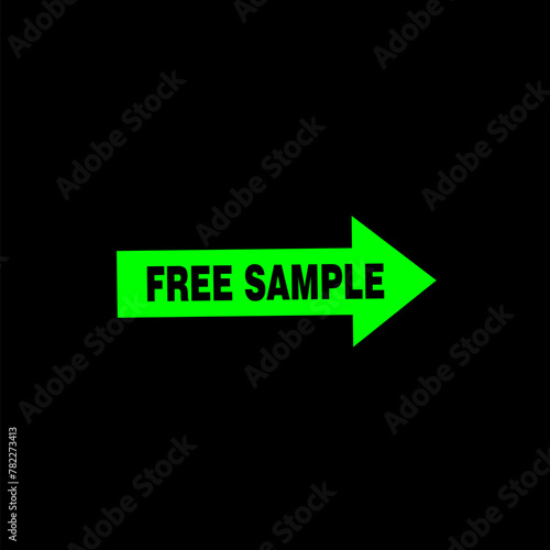 Green free sample  stamp on black background