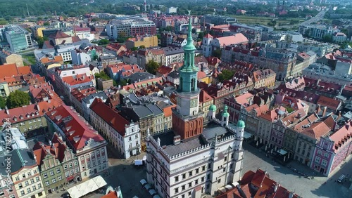 Aerial view of the old town in Poznan