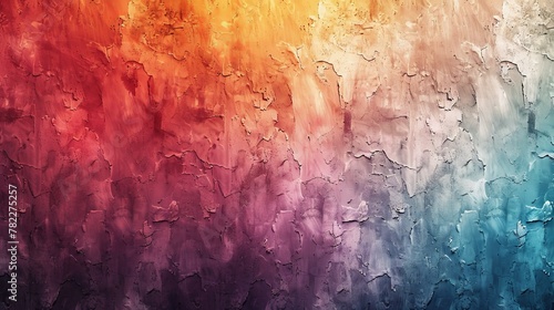 Colorful abstract painting with vibrant colors and a rough texture