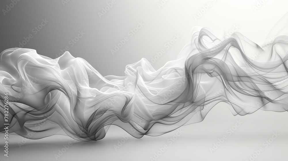 Abstract monochrome smoke waves on gray background Abstract monochrome smoke waves on gray background