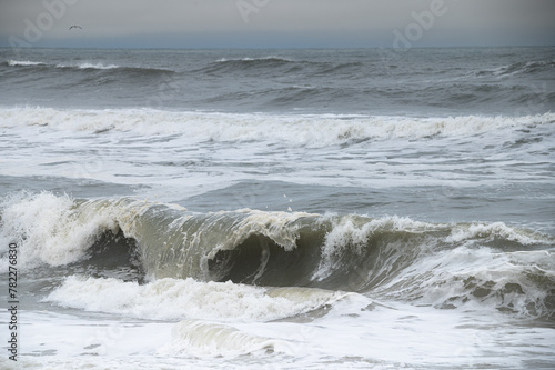 Atlantic Ocean Wave on a cloudy day in Outer Banks, North Carolina