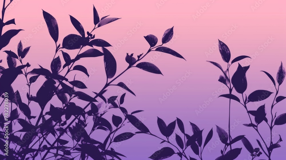 Silhouette of plants against gradient background Silhouette of plants against gradient background