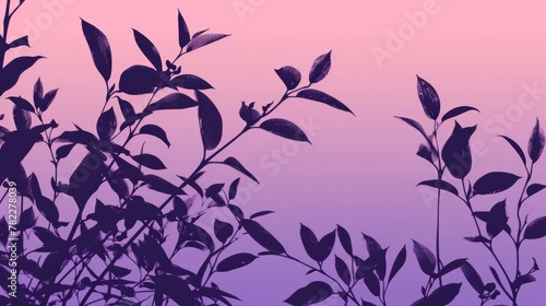 Silhouette of plants against gradient background